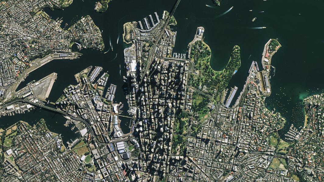 satellite image of Sydney, Australia