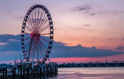 The Capital Wheel at sunset