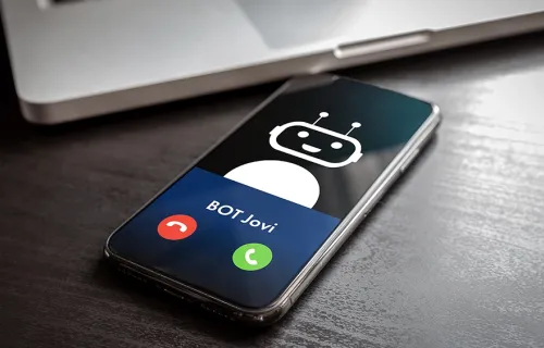 A robot icon calling a mobile