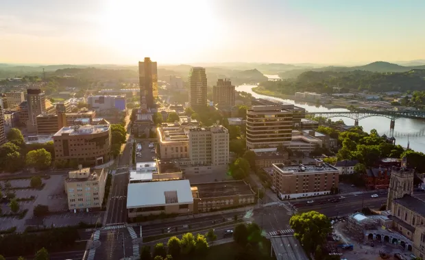 Ariel view of downtown Knoxville