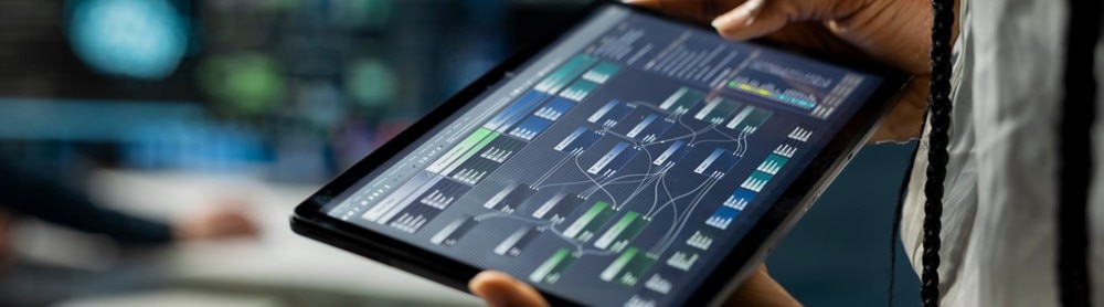 engineer using a tablet
