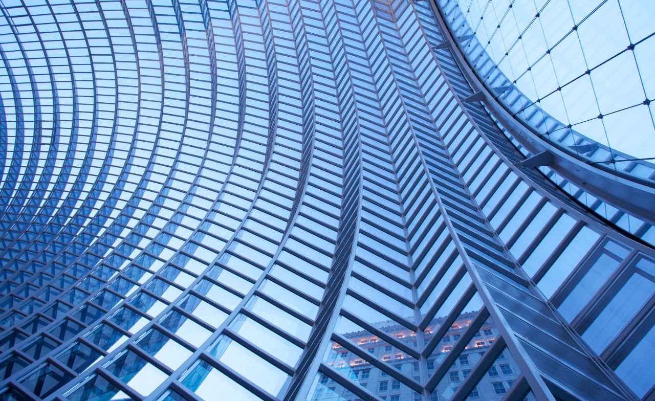 Abstract image of glass building