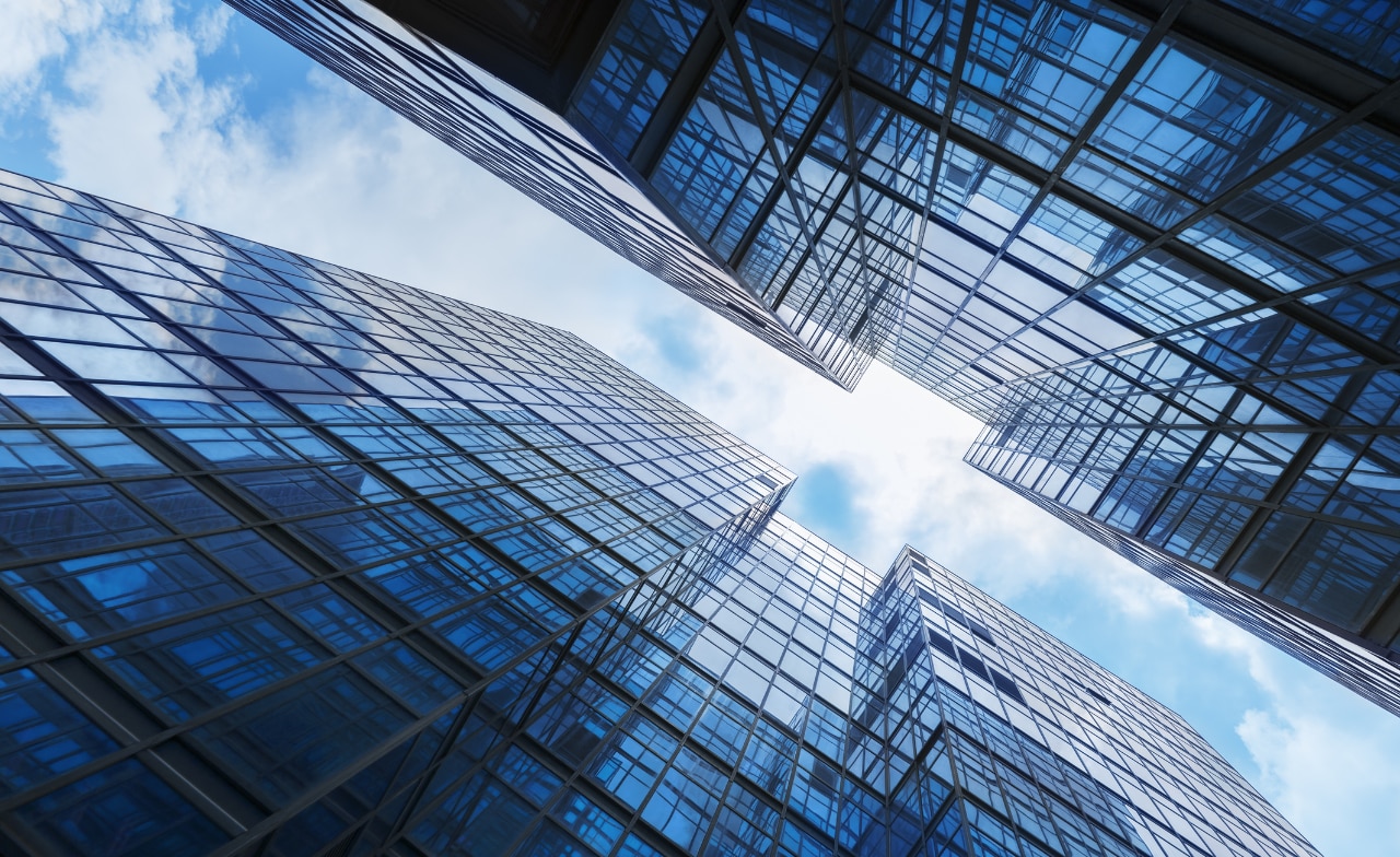 Abstract image of glass building