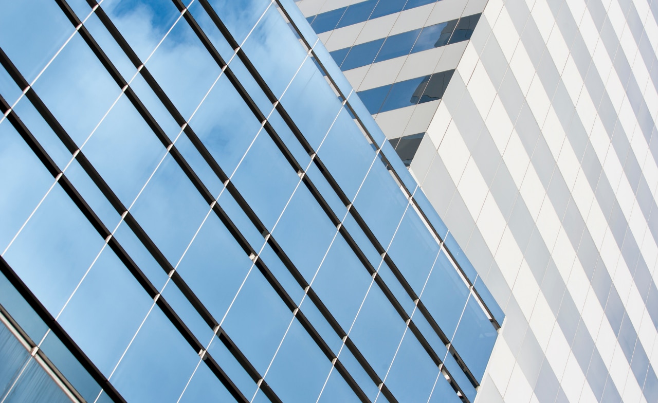 Abstract image of glass building
