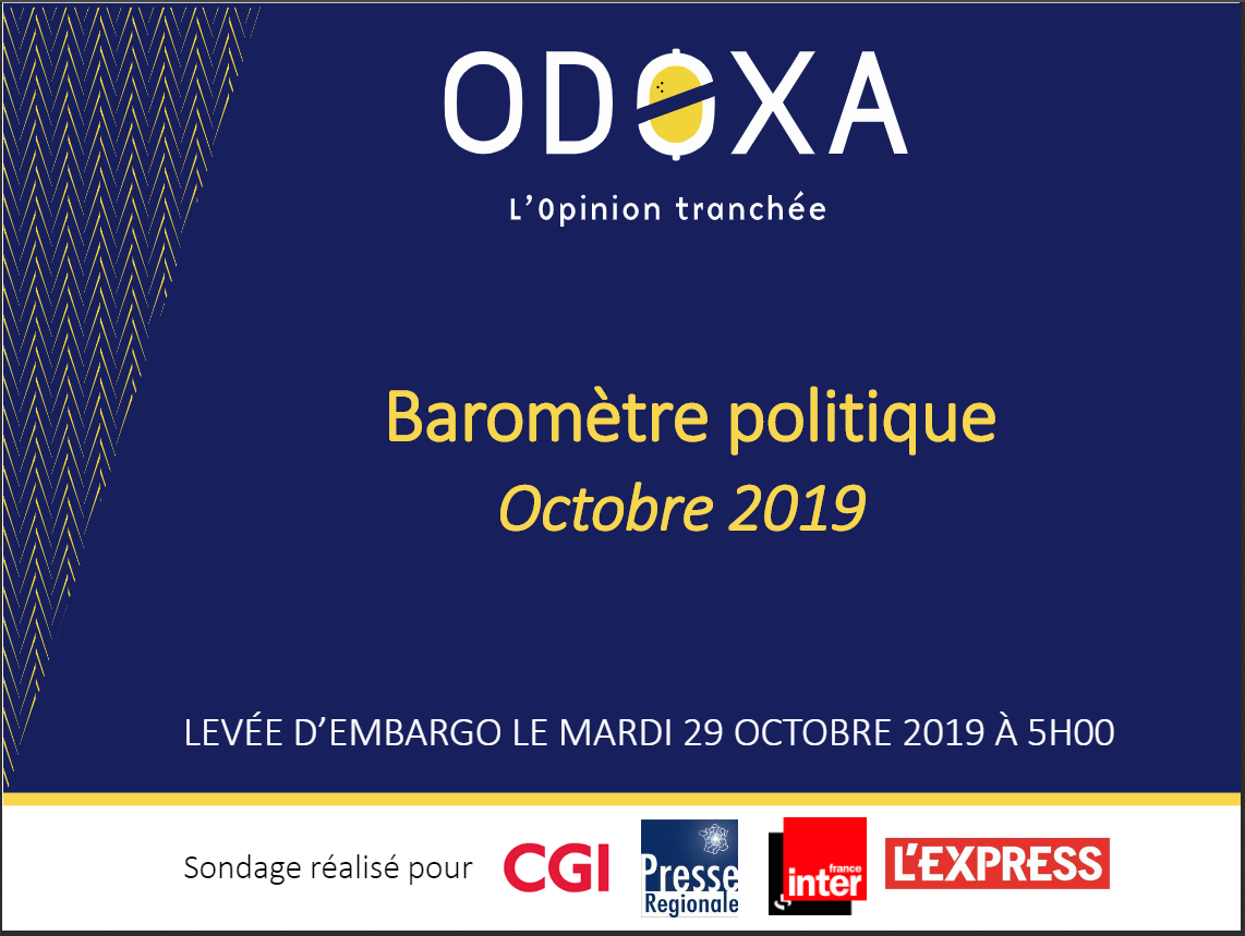 Baromètre politique - Octobre 2019 - Odoxa et CGI