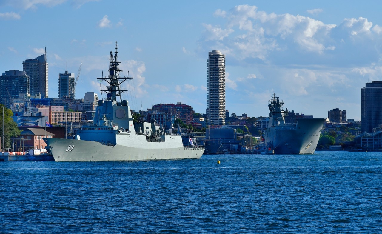 Navy ships docked at Sydney harbour Navy ships docked at Sydney harbour