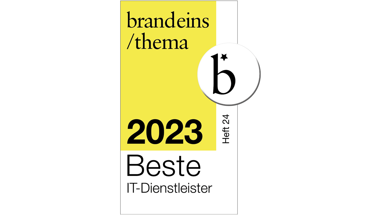 Logo brandeins/thema 2023 Beste IT-Dienstleister