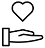 Icon showing hand holding heart