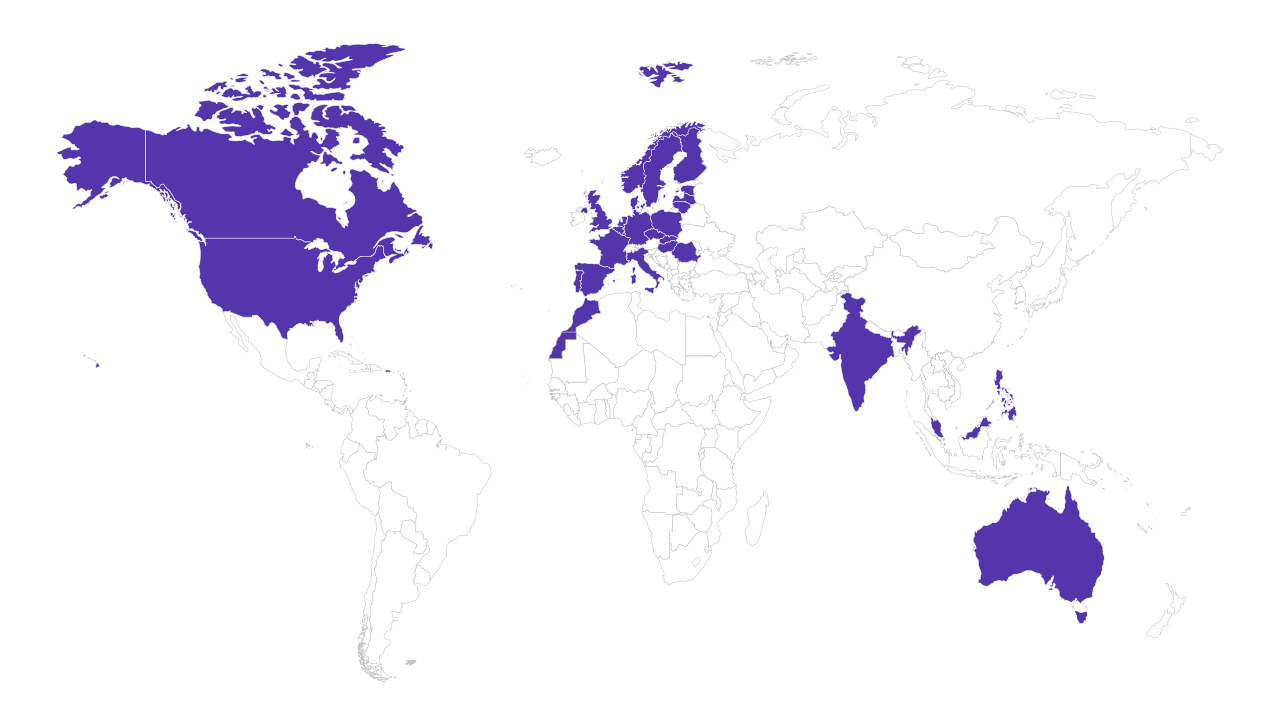 Carte des implantations CGI dans le monde