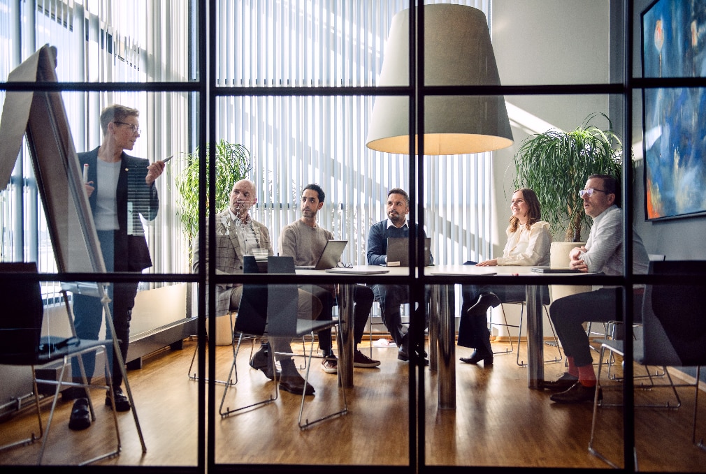 Team in a meeting room