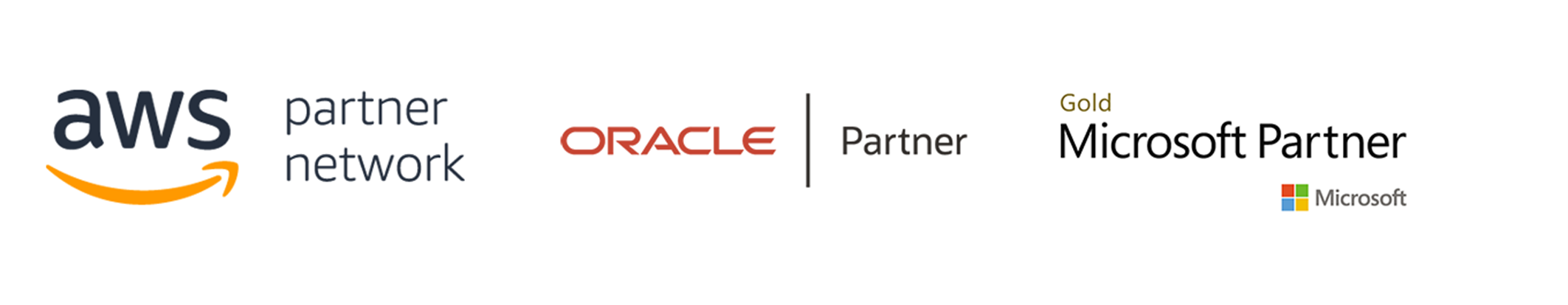 Cloud partner logos: AWS, Oracle and Microsoft