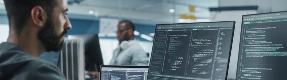 Architect working on his computer
