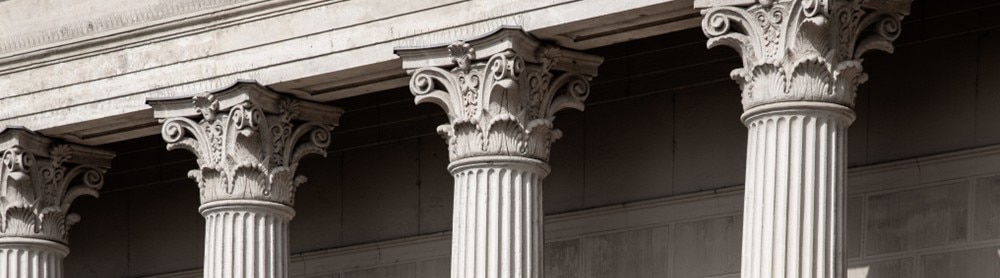 Columns on a government courthouse