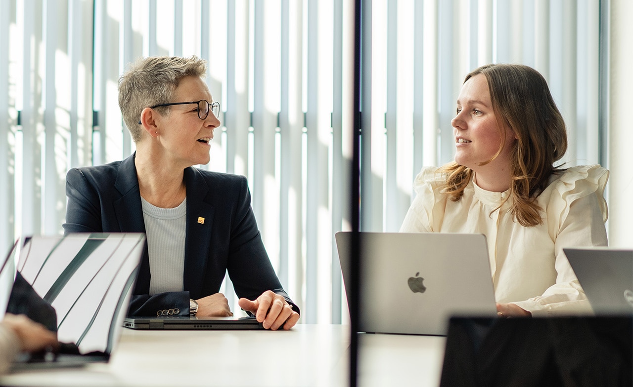 Consultants discussing in meeting room
