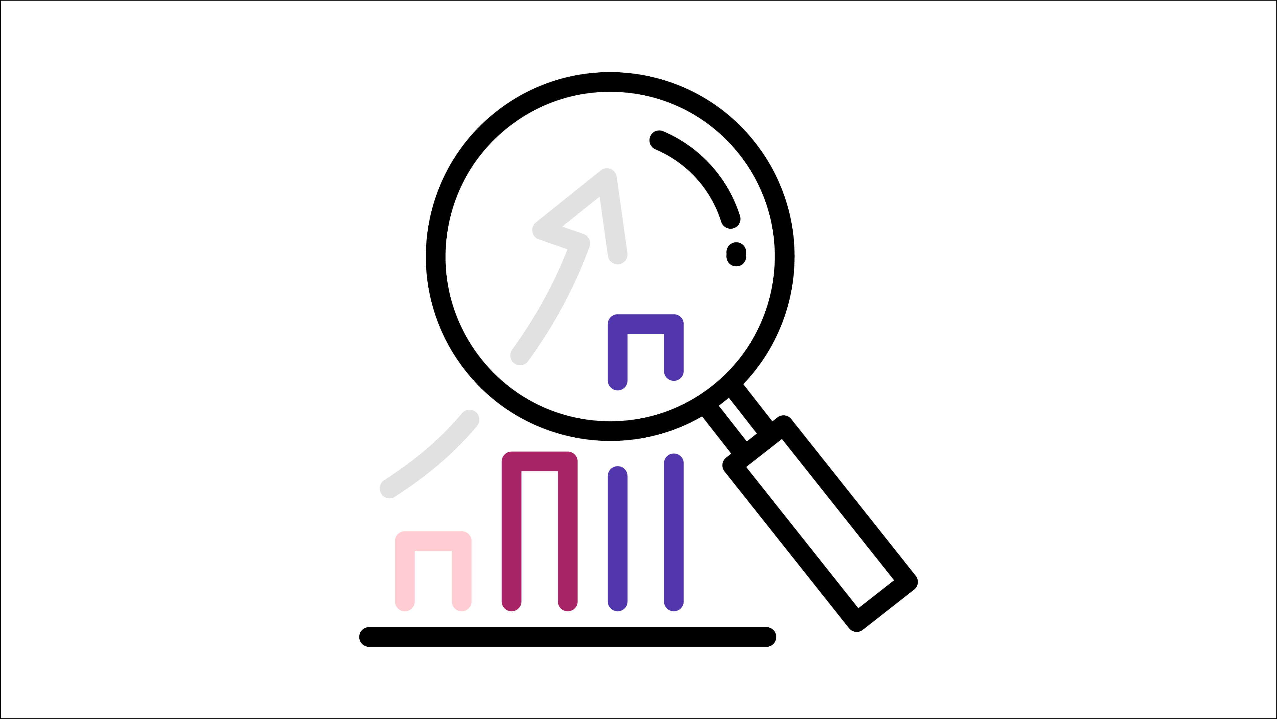 Magnifying glass and data icon