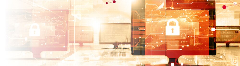 cybersecurity lock on screen