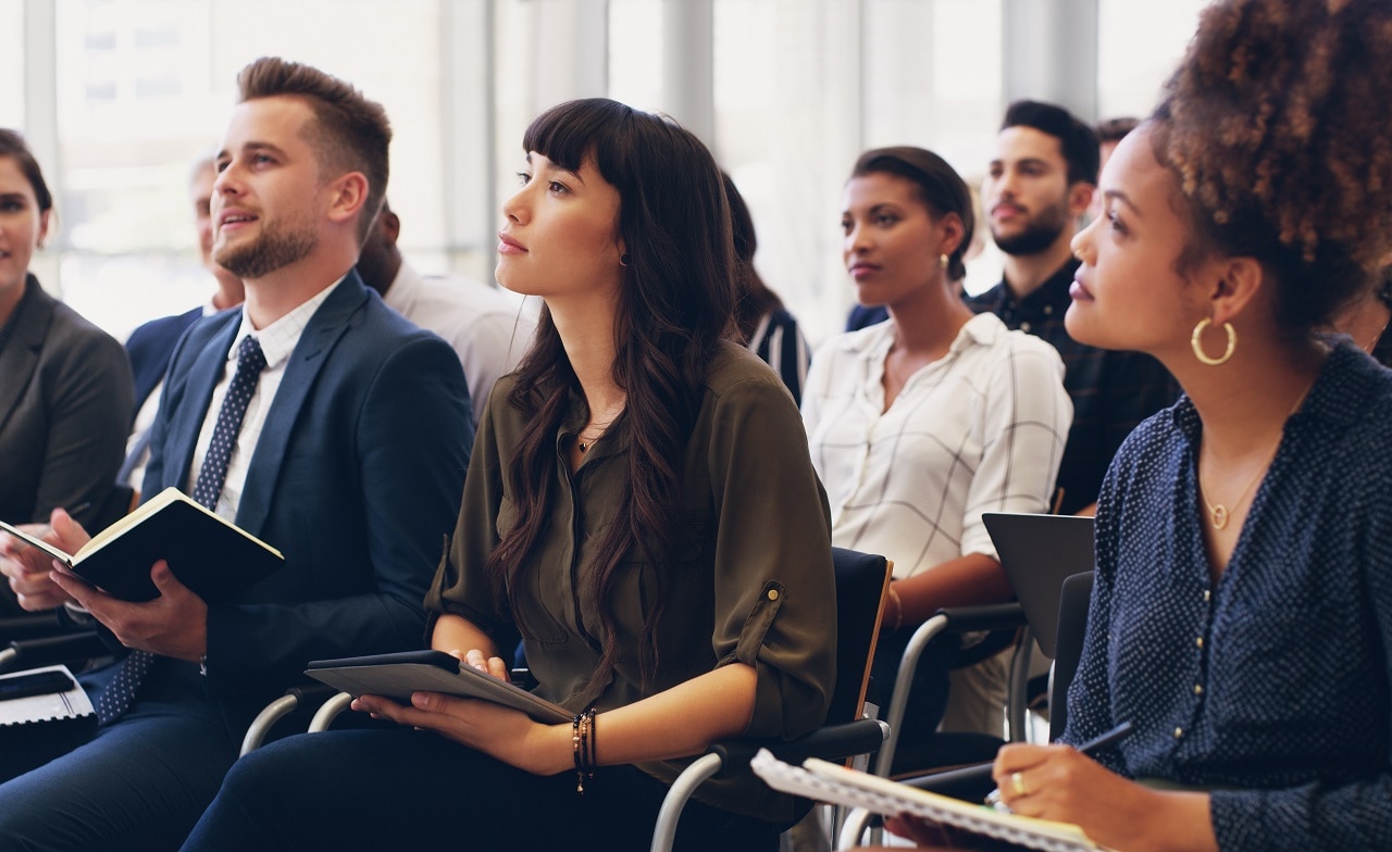 Diverse business audience at a conference