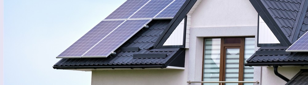 Solar panels on modern house