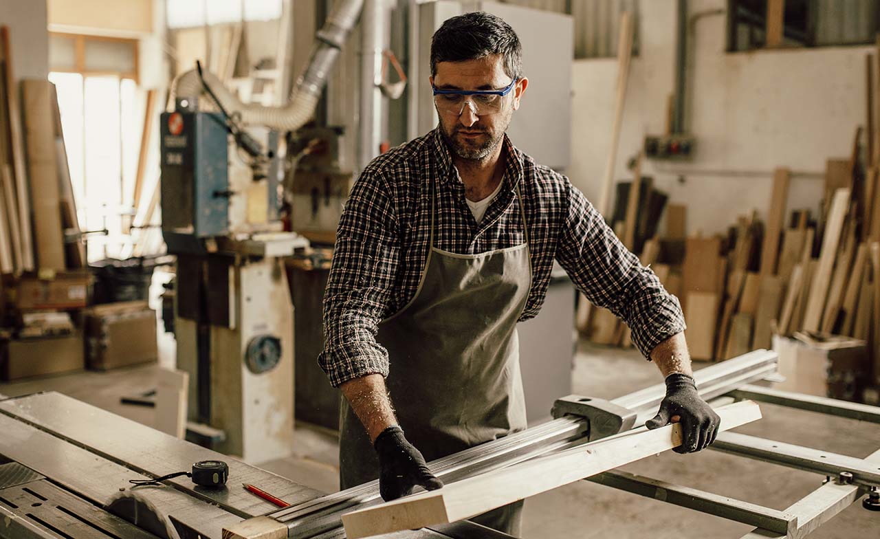 furniture maker in shop