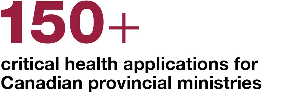 150+ critical health applications for Canadian provincial ministries 150+ critical health applications for Canadian provincial ministries