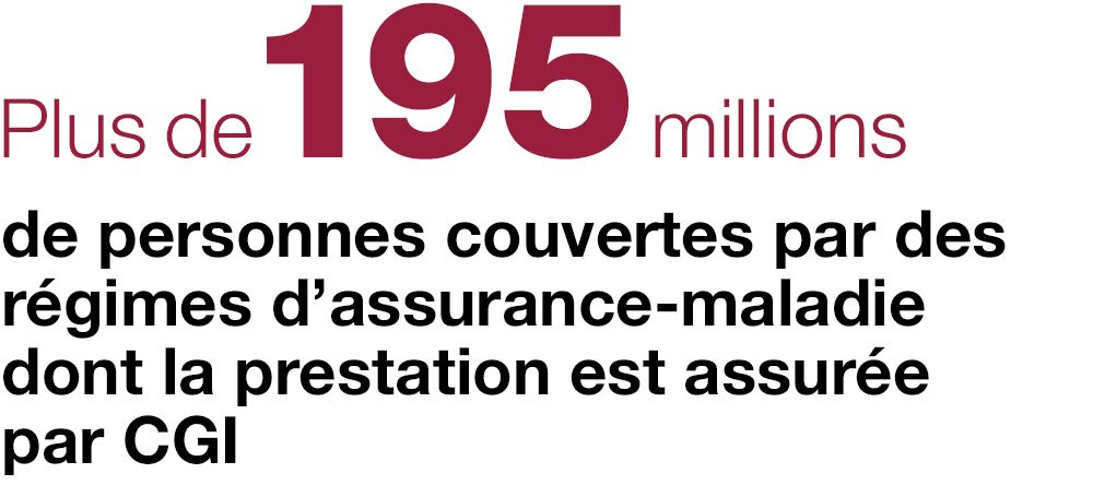Plus de 195 millions  de personnes couvertes par des régimes d’assurance-maladie dont la prestation est assurée par CGI