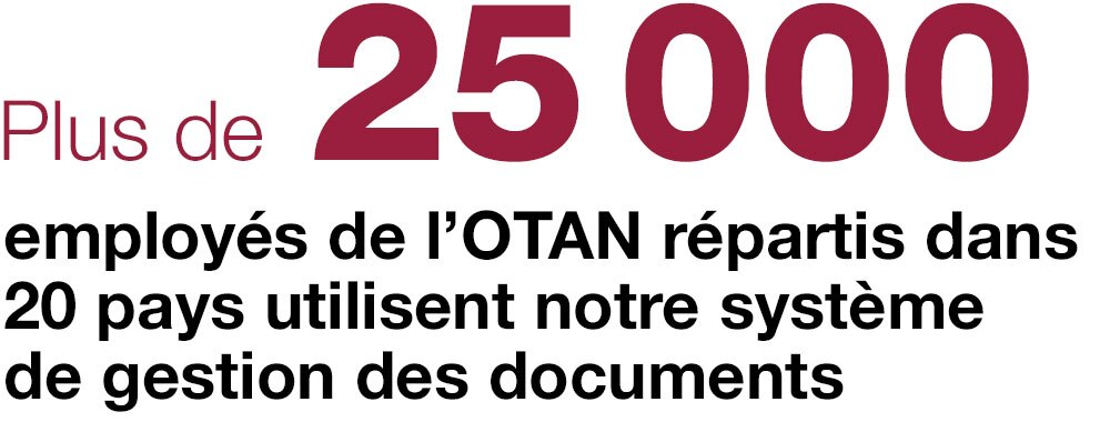 Plus de 25 000  employés de l’OTAN répartis dans 20 pays utilisent notre système de gestion  des documents