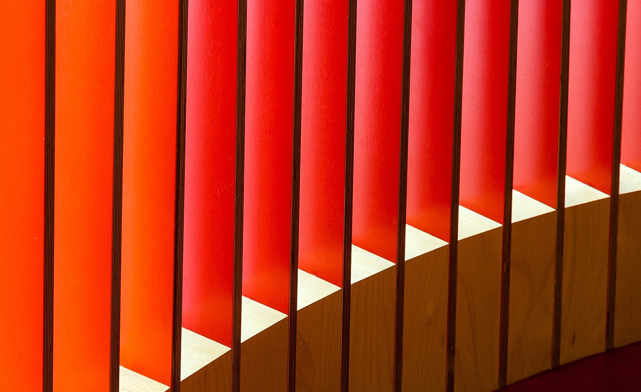 Geometric red wall