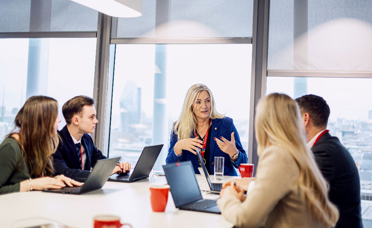 people in a business meeting