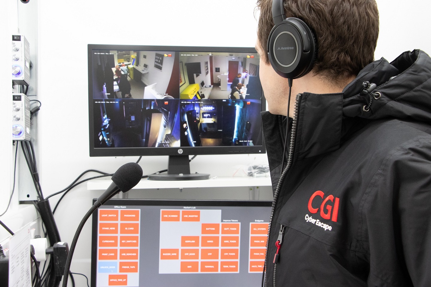 CGI cyber expert monitoring escape room