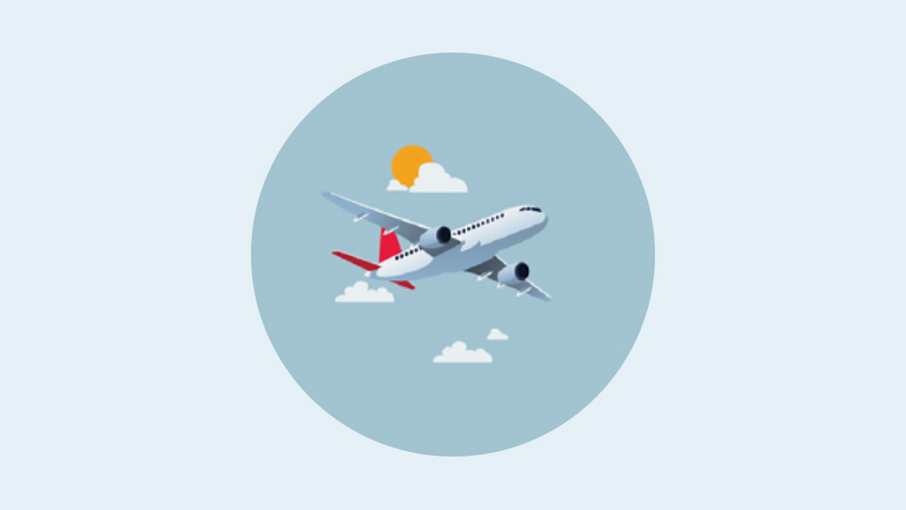 Cartoon image of an airplane