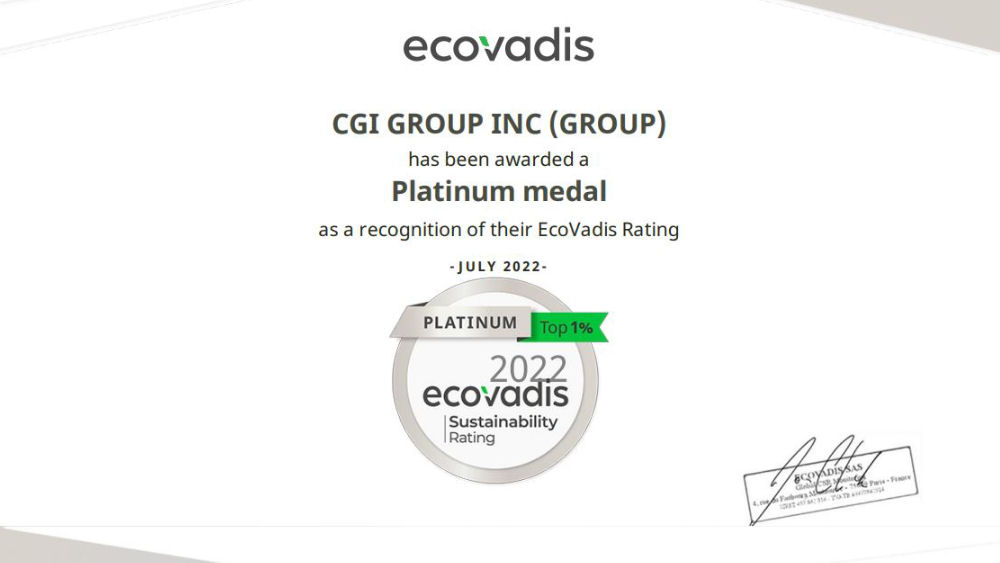 EcoVadis certifikát
