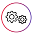 Icon showing two cogs