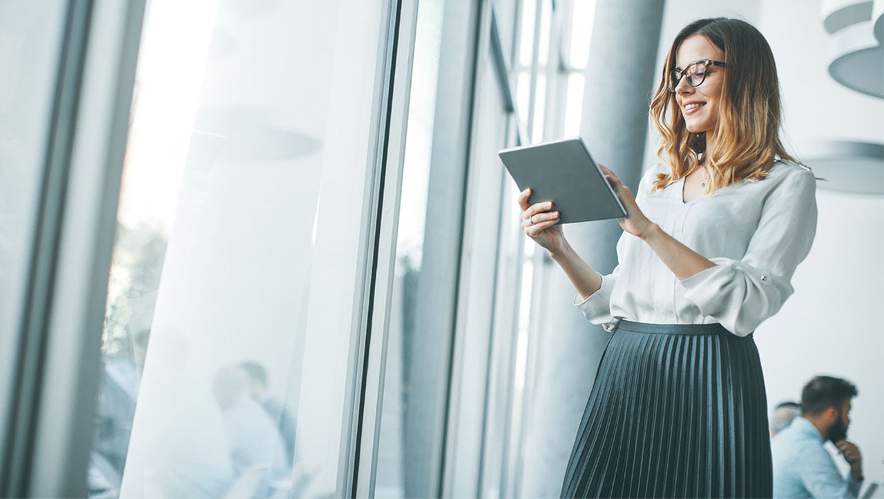 professional woman with tablet