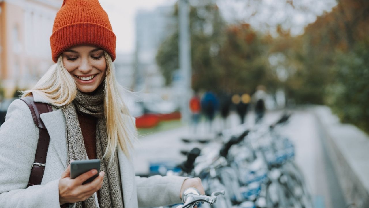 Young woman using her phone