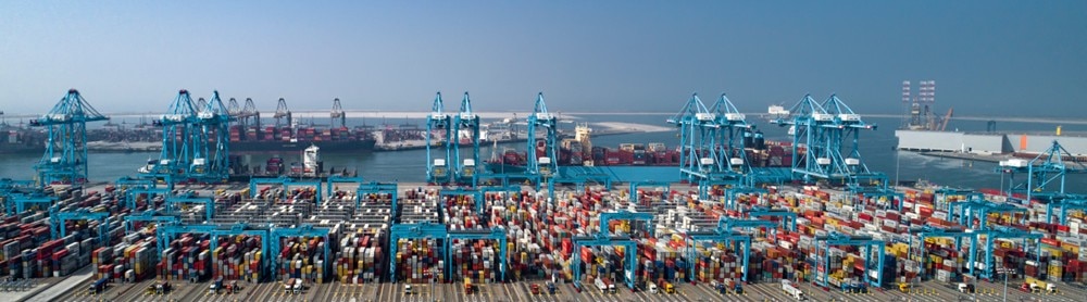 Shipping containers at port