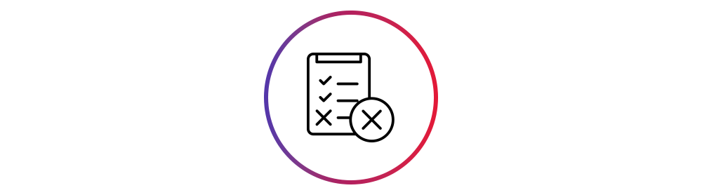 Ikon av en mapp med små datakvadrater som flyger in eller ut från den, vilket symboliserar dataöverföring eller digital lagring. Ikonen är centrerad i en cirkel med lila till röd övertoning, mot svart bakgrund.