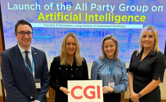 CGI Partners and alliances hold up CGI logo at APG conference CGI Partners and alliances hold up CGI logo at APG conference