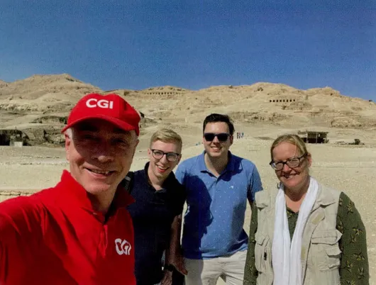 Robert, Bart-Peter, Hessel en Carina in Egypte
