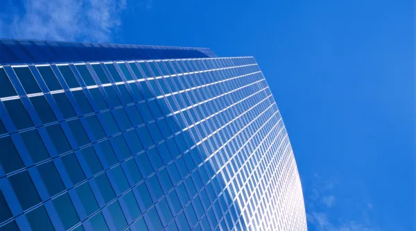 Glass building and blue sky