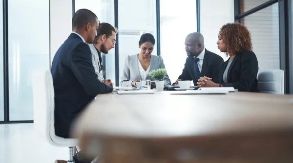 Colleagues discussing Managed IT Services