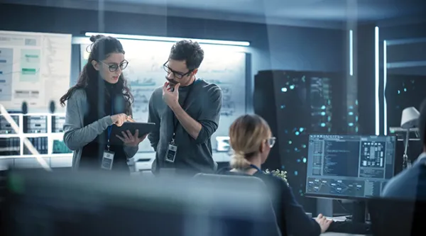 professionals in AI lab