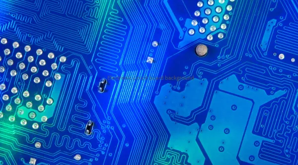 Blue and green electronic circuit board background