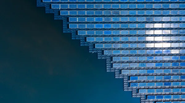 aeiral view of solar farm 