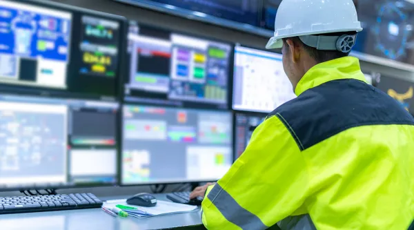 Leitstellenmonitoring im Energiesektor als Symbol für den MaBiS-Hub und zentrale…