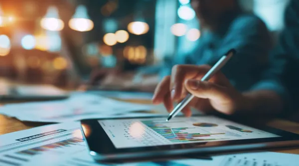 des données financières sur une tablette