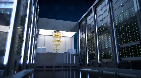 quantum computer in server room