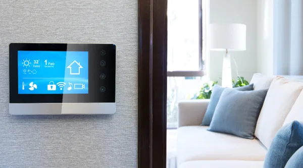 smart meter display on a home wall