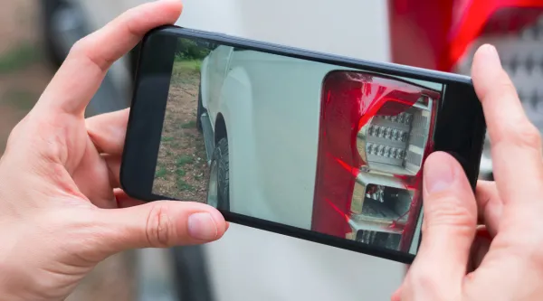 using camera phone to take image of car damage