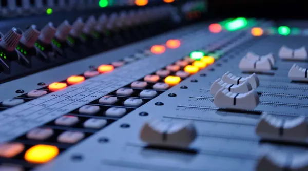 Close up image of sound board