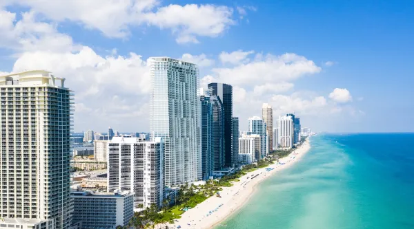 Aerial view of Miami Beach, Florida